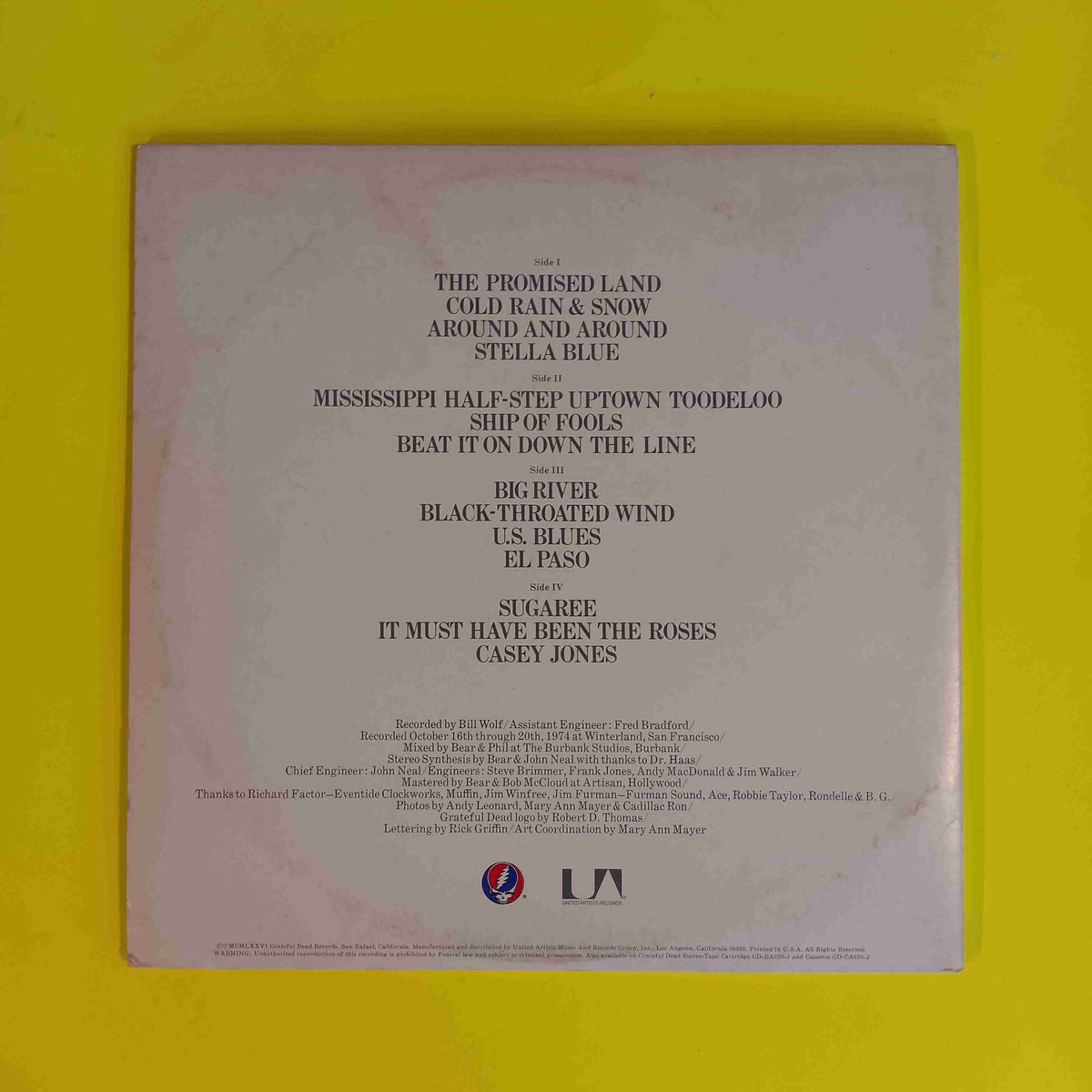 Grateful Dead - Steal Your Face - 1976 - GD-LA620-J2 GD-104 Used - VG++ - Vinyl Grateful Dead - Steal Your Face - 1976 - GD-LA620-J2 GD-104 Used - VG++ - Vinyl