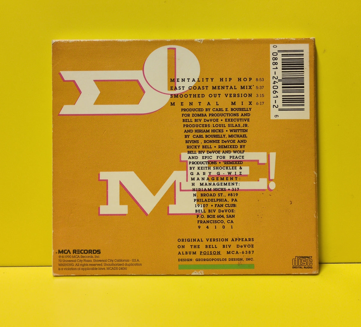 Bell Biv Devoe - Do Me! - 1990 - MCADS-24061 Used - VG++ - CD Single Bell Biv Devoe - Do Me! - 1990 - MCADS-24061 Used - VG++ - CD Single