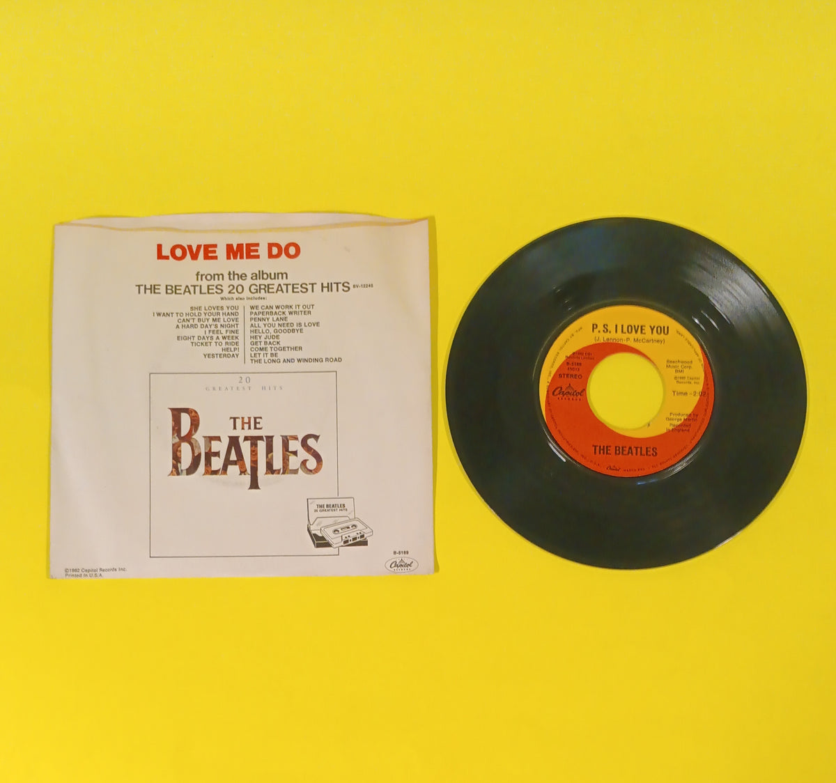 The Beatles - Love Me Do / P S. I Love You 7" - 1982 - B-5189 Used - VG++ - Vinyl The Beatles - Love Me Do / P S. I Love You 7" - 1982 - B-5189 Used - VG++ - Vinyl