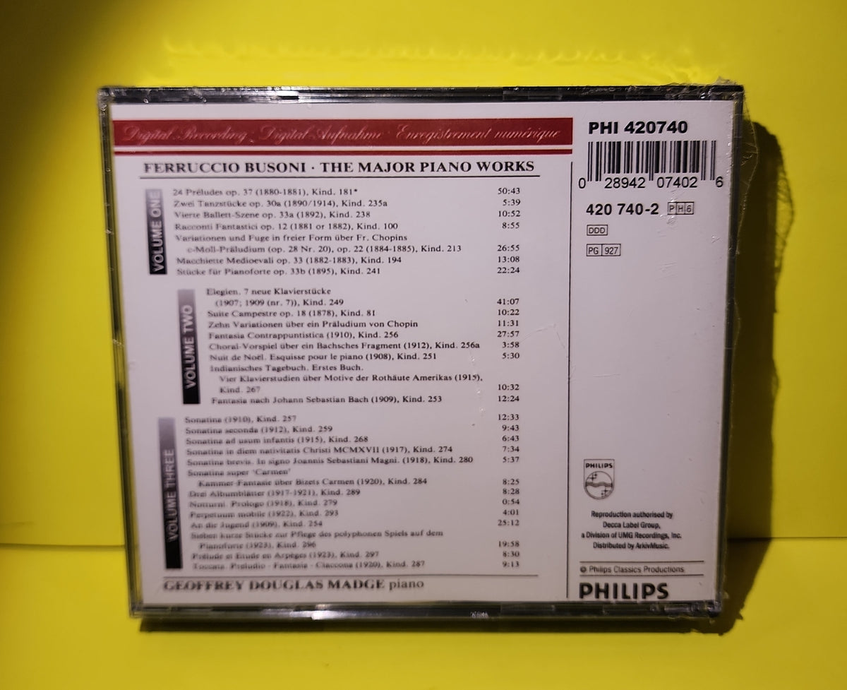 Ferruccio Busoni - Geoffrey Douglas Madge - 1987 - 420 740-2 New - Sealed - CDs Ferruccio Busoni - Geoffrey Douglas Madge - 1987 - 420 740-2 New - Sealed - CDs