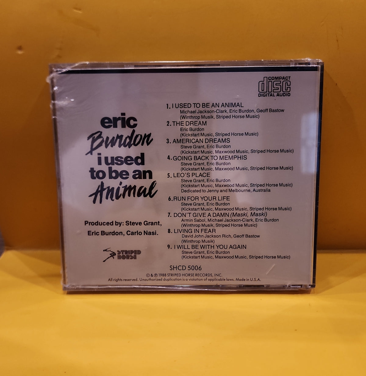 Eric Burdon - I used to be an Animal - 1988 - SHCD-5006 New - Sealed - CDs Eric Burdon - I used to be an Animal - 1988 - SHCD-5006 New - Sealed - CDs