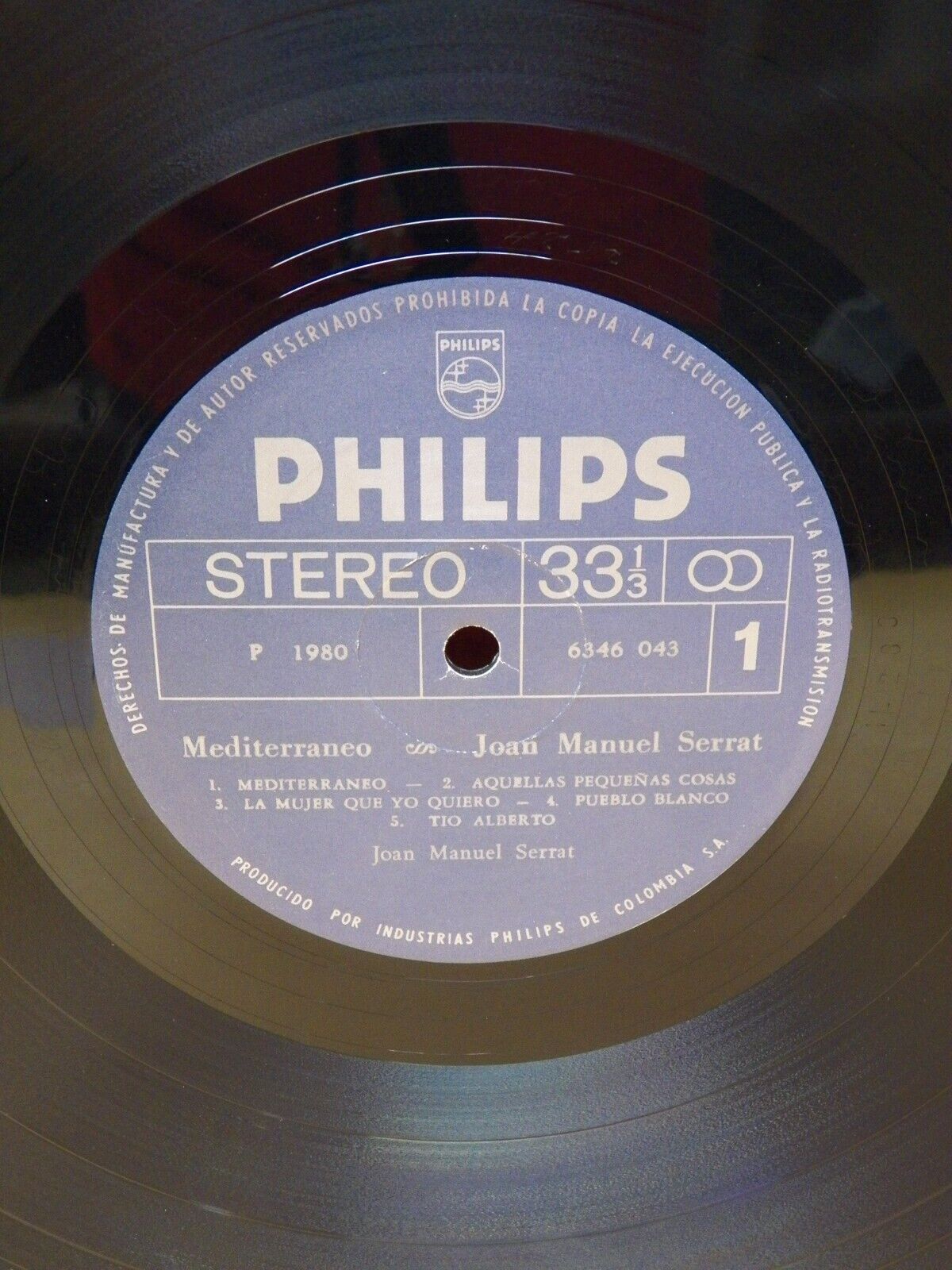 12" LP VG+ Joan Manuel Serrat Mediterraneo 1982 Philips Colombia Import Reissue 12" LP VG+ Joan Manuel Serrat Mediterraneo 1982 Philips Colombia Import Reissue