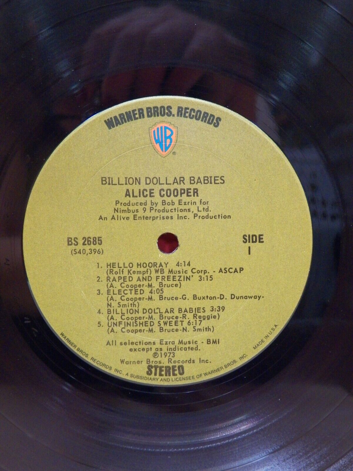 12" LP EX Alice Cooper Billion Dollar Babies 1973 Warner Bros. BS 2685 12" LP EX Alice Cooper Billion Dollar Babies 1973 Warner Bros. BS 2685