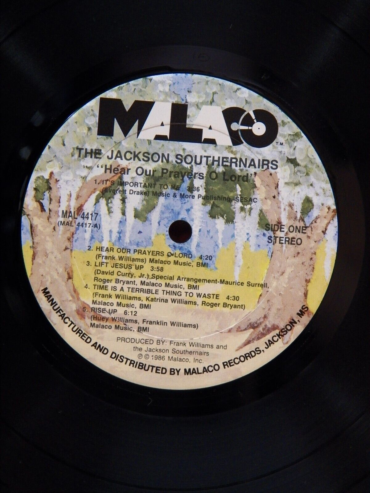 12" LP VG++/EX The Jackson Southernairs Hear Our Prayers O Lord 1986 Malaco 12" LP VG++/EX The Jackson Southernairs Hear Our Prayers O Lord 1986 Malaco