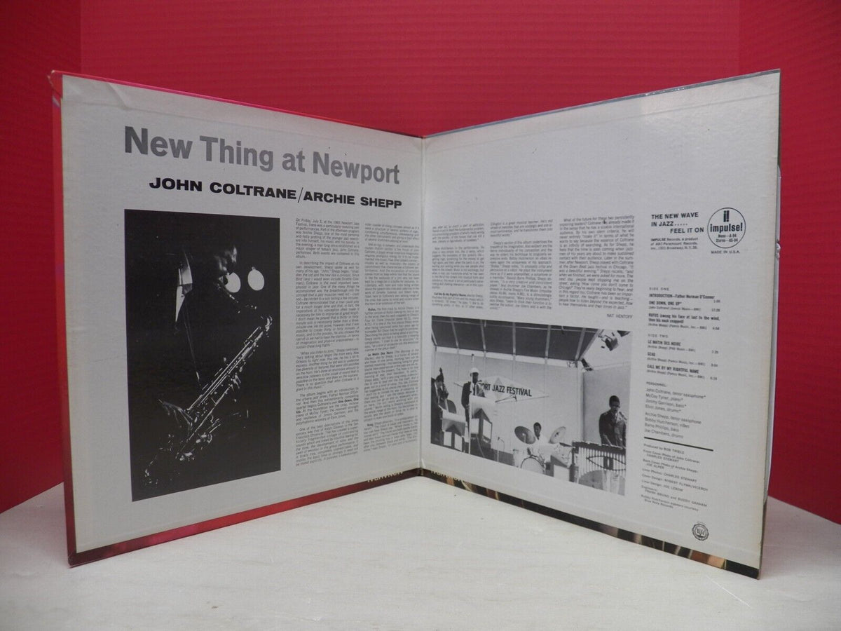 12" LP VG+ John Coltrane/Archie Shepp New Thing At Newport 1967 Impulse! Reissue 12" LP VG+ John Coltrane/Archie Shepp New Thing At Newport 1967 Impulse! Reissue