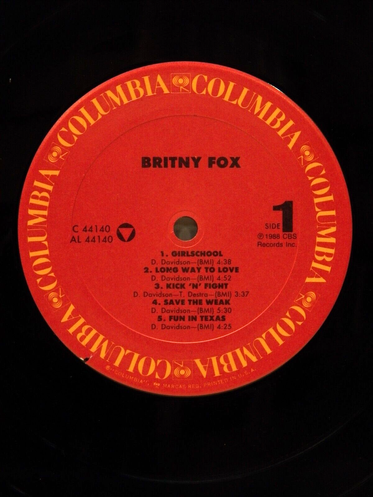 12" LP EX Britny Fox Britny Fox 1988 Columbia BFC 44140 12" LP EX Britny Fox Britny Fox 1988 Columbia BFC 44140