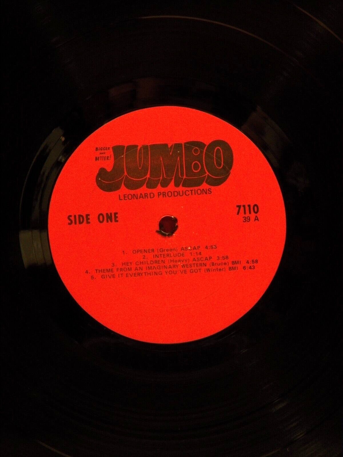 12" LP VG++/EX Jumbo Bigger & Better 1971 Leonard Productions 7110 12" LP VG++/EX Jumbo Bigger & Better 1971 Leonard Productions 7110