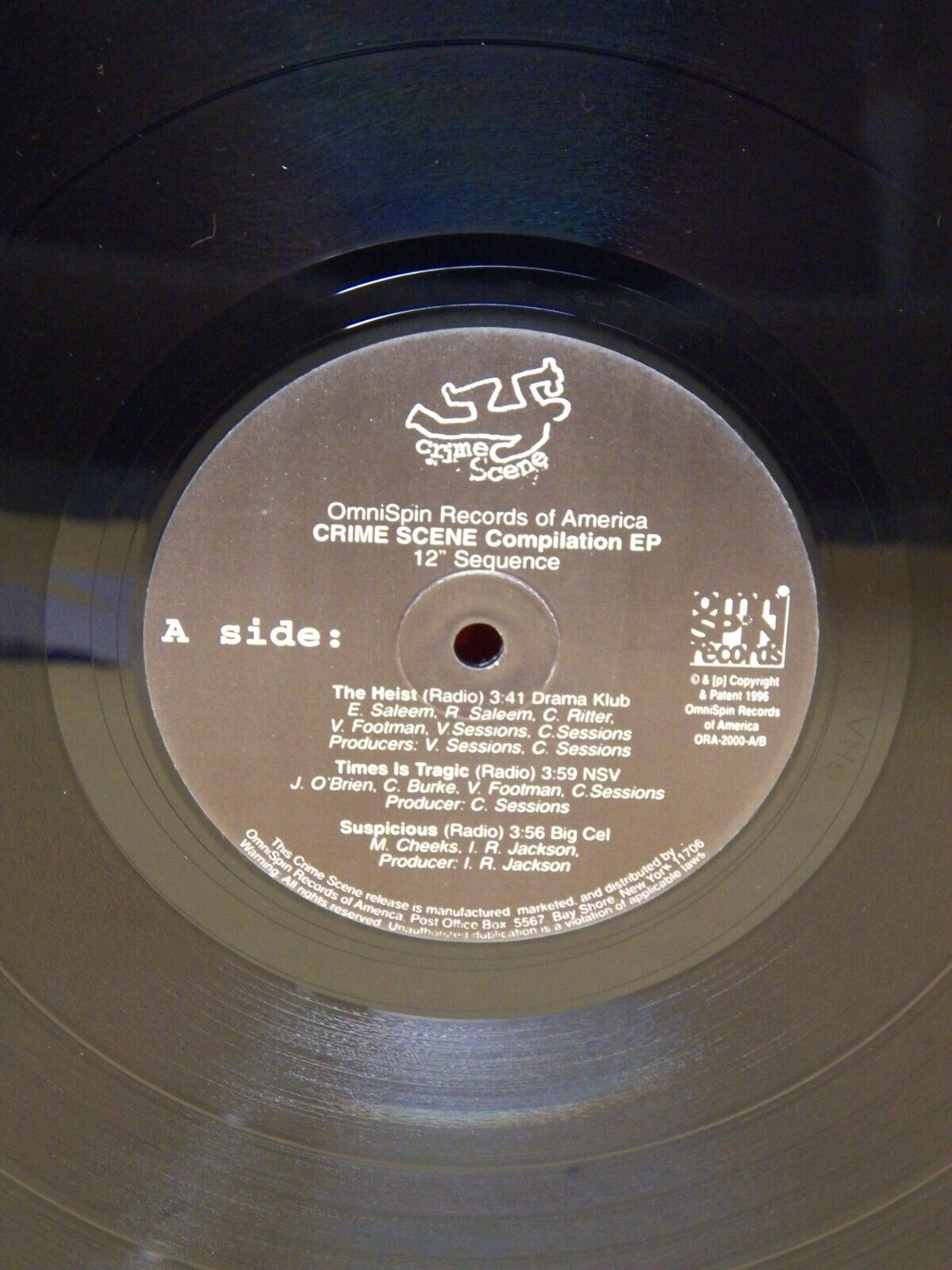 12" EP VG++/EX Crime Scene Compilation EP 1996 OmniSpin Records ORA-2000 12" EP VG++/EX Crime Scene Compilation EP 1996 OmniSpin Records ORA-2000