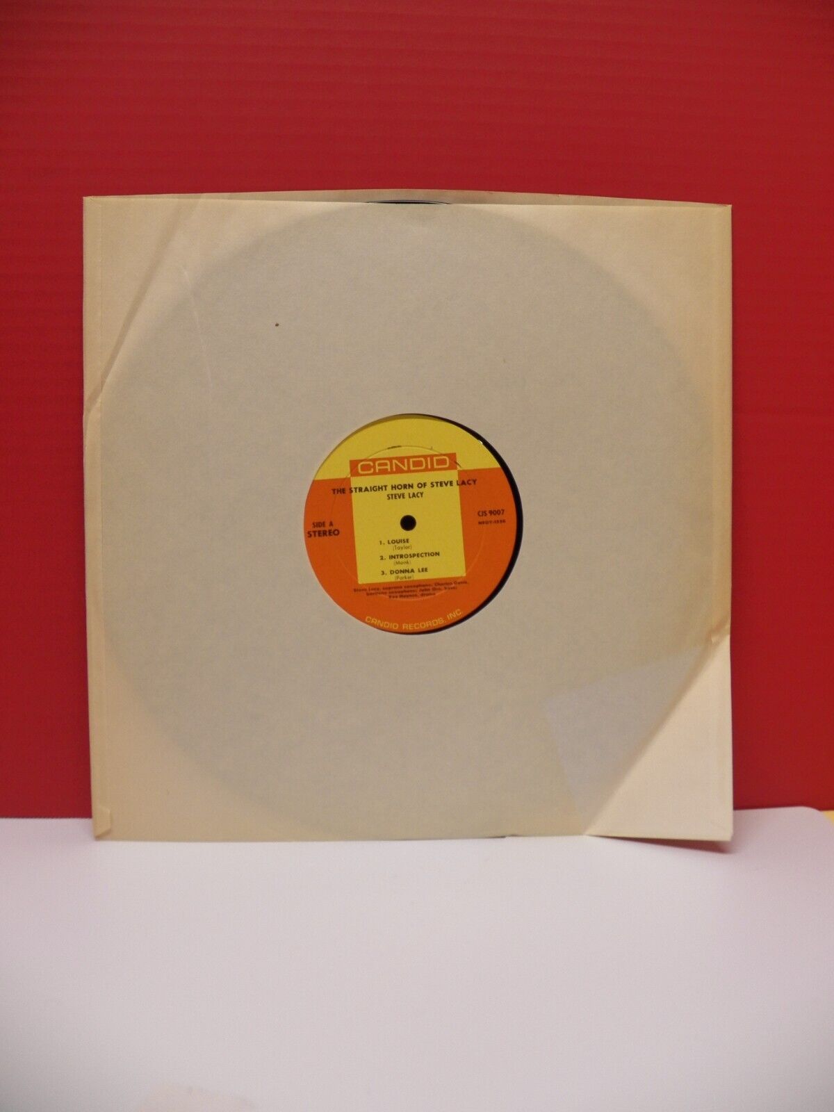 12" LP VG++/EX Steve Lacy The Straight Horn Of Steve Lacy 1962 Candid Stereo 12" LP VG++/EX Steve Lacy The Straight Horn Of Steve Lacy 1962 Candid Stereo