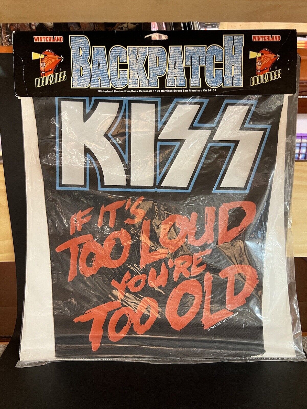 Vintage 1989 Sealed Backpatch Kiss If It's Too Loud You're Too Old 14" x 12" Vintage 1989 Sealed Backpatch Kiss If It's Too Loud You're Too Old 14" x 12"