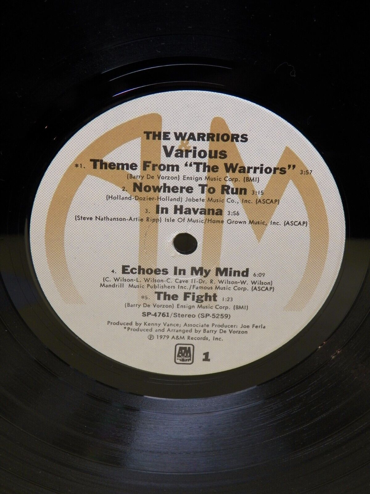 12" LP EX The Warriors (Original Motion Picture Soundtrack) 1981 A&M Reissue 12" LP EX The Warriors (Original Motion Picture Soundtrack) 1981 A&M Reissue