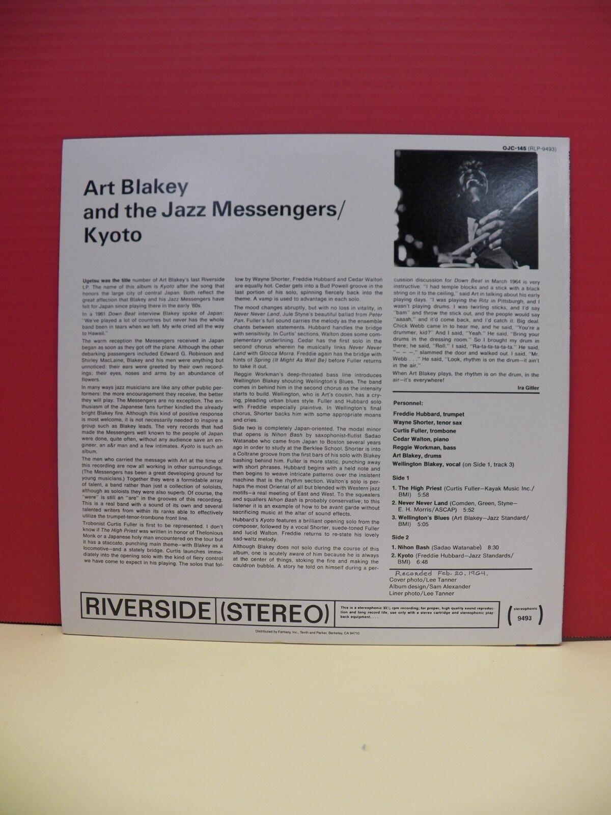 12" LP EX Art Blakey And The Jazz Messengers Kyoto 1984 Riverside Reissue Stereo 12" LP EX Art Blakey And The Jazz Messengers Kyoto 1984 Riverside Reissue Stereo
