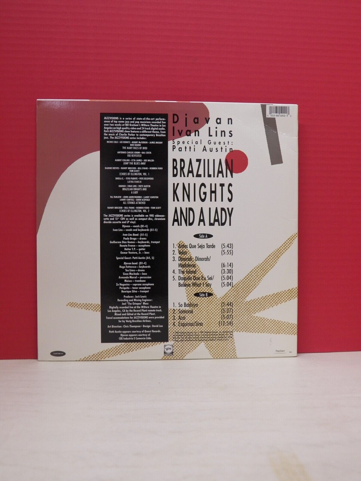 12" LP EX Djavan Ivan Lins Brazilian Knights And A Lady 1988 Verve 841 292-1 12" LP EX Djavan Ivan Lins Brazilian Knights And A Lady 1988 Verve 841 292-1