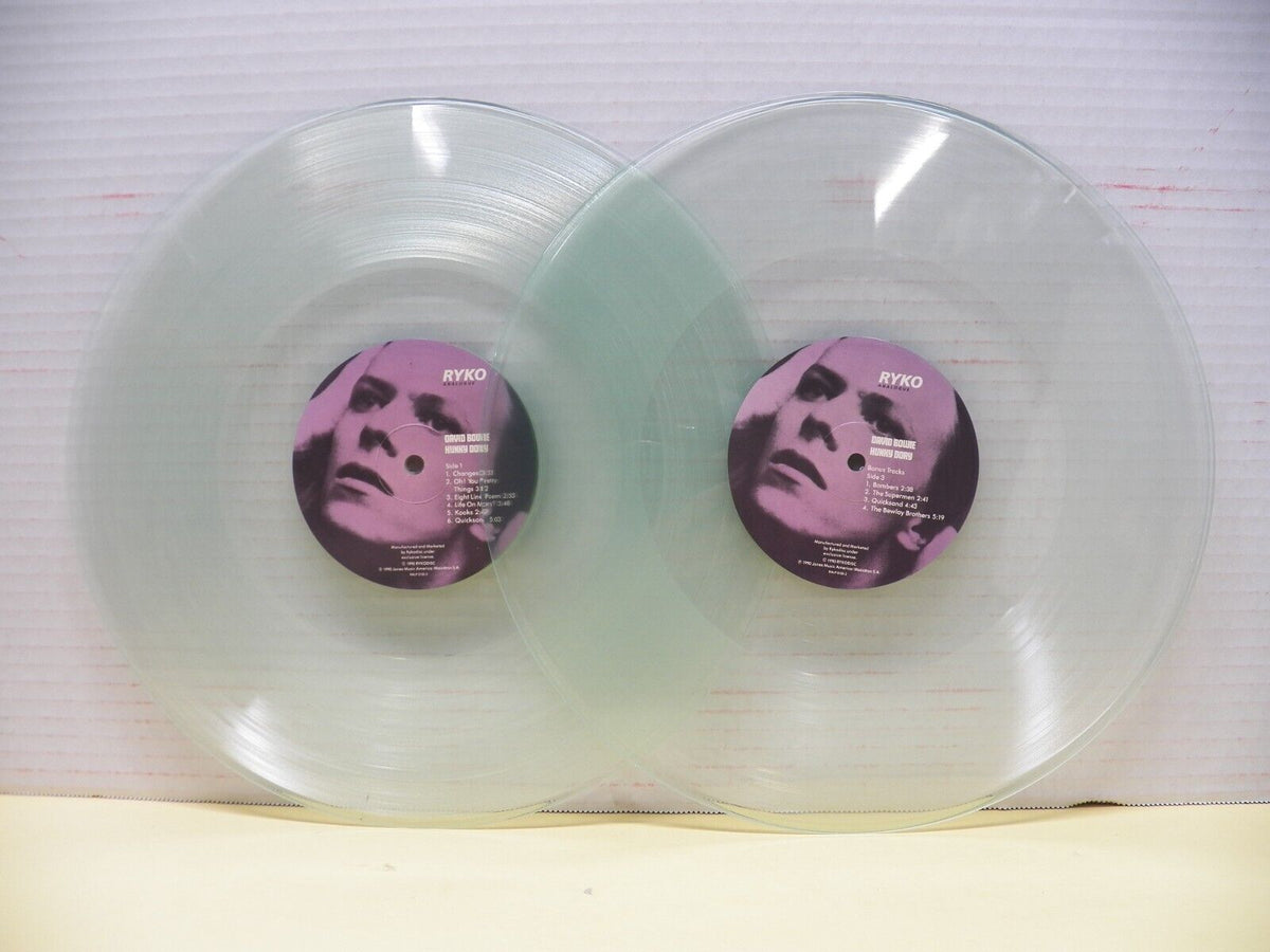 12" 2xLP NM- David Bowie Hunky Dory 1990 Ryko Analogue Reissue Clear Vinyl 12" 2xLP NM- David Bowie Hunky Dory 1990 Ryko Analogue Reissue Clear Vinyl