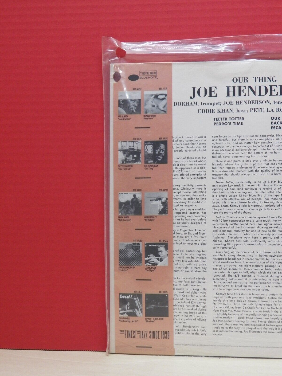 Sealed 12" LP Joe Henderson Our Thing 1985 Blue Note DMM Reissue Remaster Promo Sealed 12" LP Joe Henderson Our Thing 1985 Blue Note DMM Reissue Remaster Promo