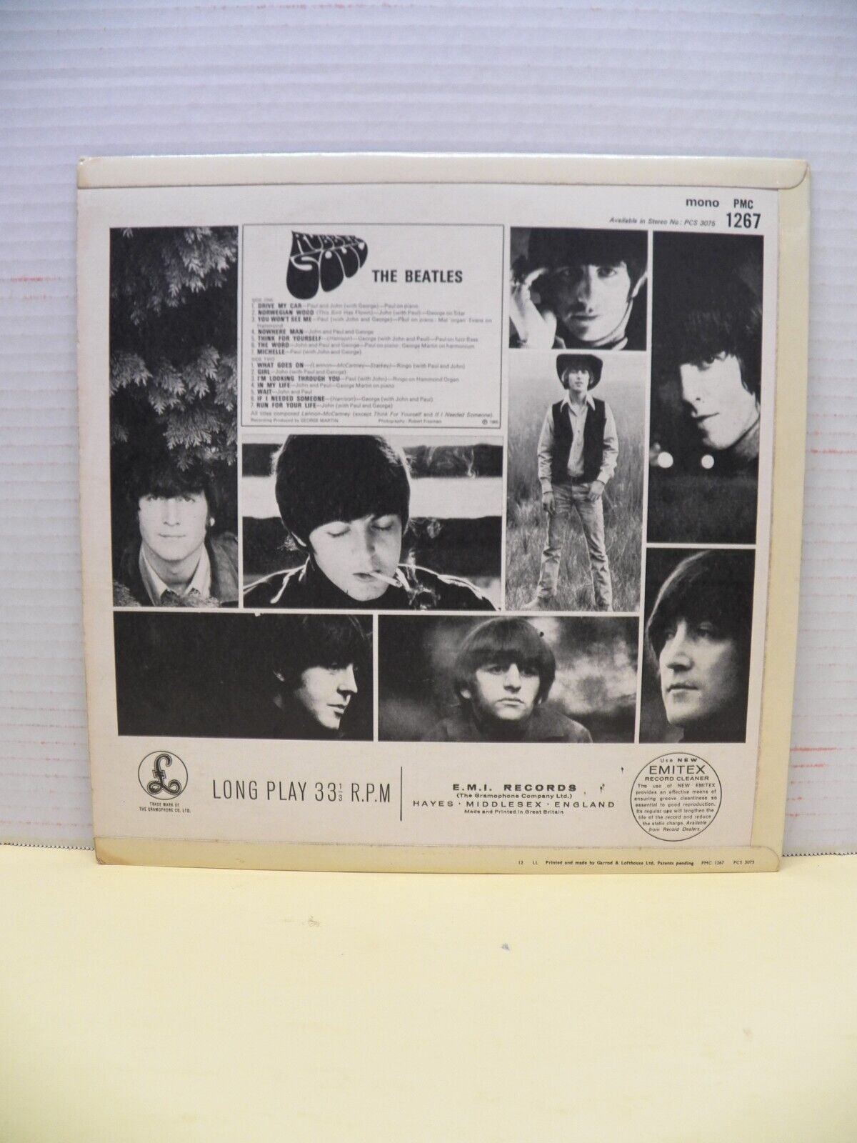 12" LP VG++/EX The Beatles Rubber Soul 1965 UK Import Mono 2nd Press Roman Font 12" LP VG++/EX The Beatles Rubber Soul 1965 UK Import Mono 2nd Press Roman Font