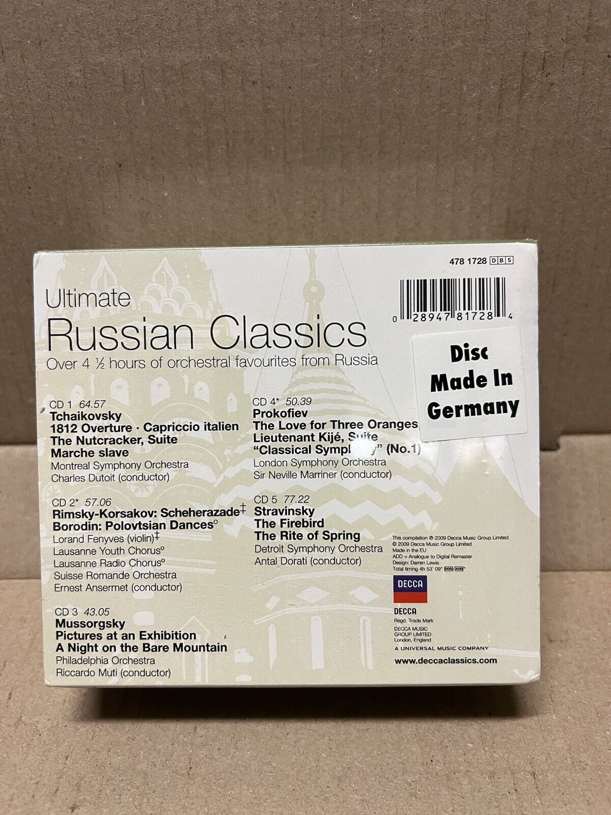 Sealed 5xCD Set Various Artists Ultimate Russian Classics 2009 Decca Import Sealed 5xCD Set Various Artists Ultimate Russian Classics 2009 Decca Import