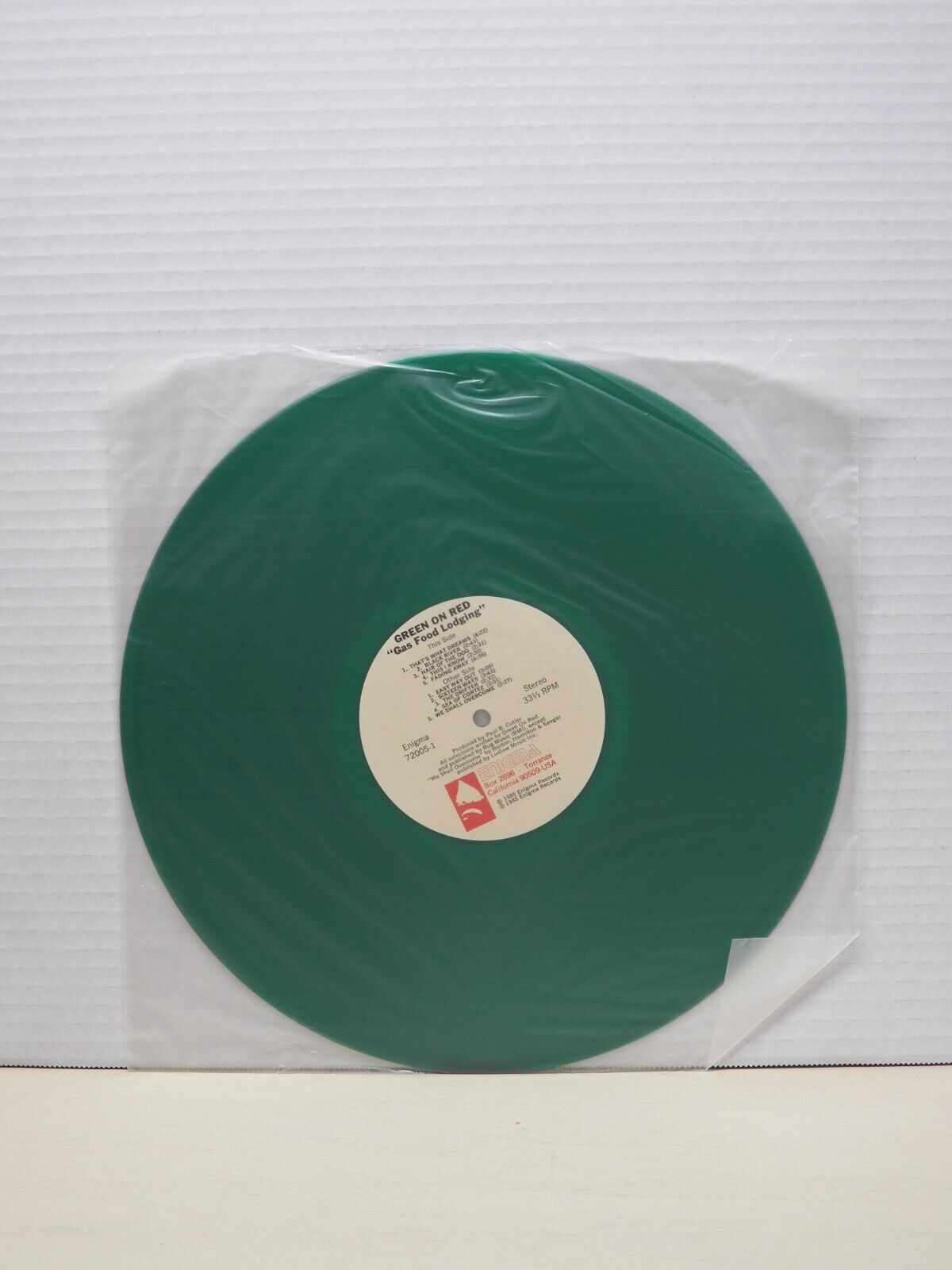 12" LP EX Green On Red Gas Food Lodging 1985 Enigma Green Vinyl 72005-1 12" LP EX Green On Red Gas Food Lodging 1985 Enigma Green Vinyl 72005-1