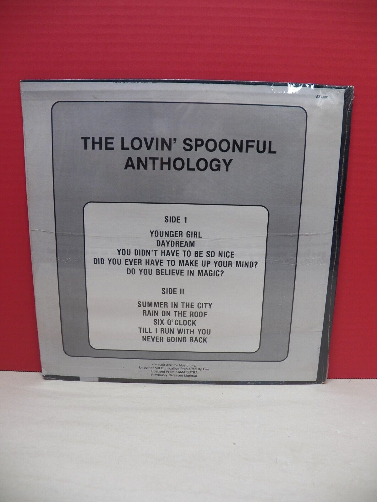 Sealed 12" LP The Lovin' Spoonful Anthology 1983 Azzurra Music AZ 5801 Sealed 12" LP The Lovin' Spoonful Anthology 1983 Azzurra Music AZ 5801