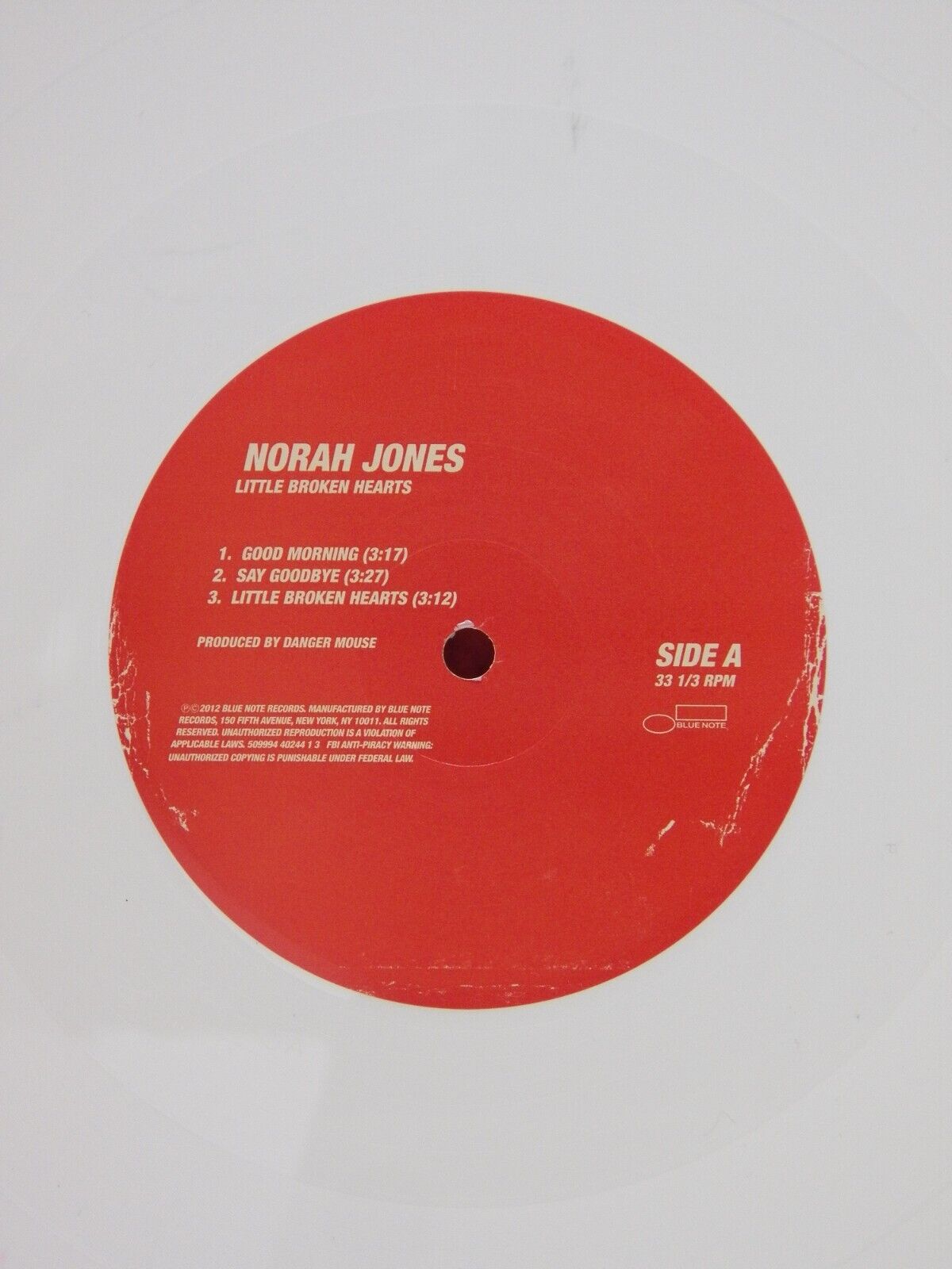 12" 2xLP EX Norah Jones ...Little Broken Hearts 2012 Blue Note White Vinyl 180G 12" 2xLP EX Norah Jones ...Little Broken Hearts 2012 Blue Note White Vinyl 180G
