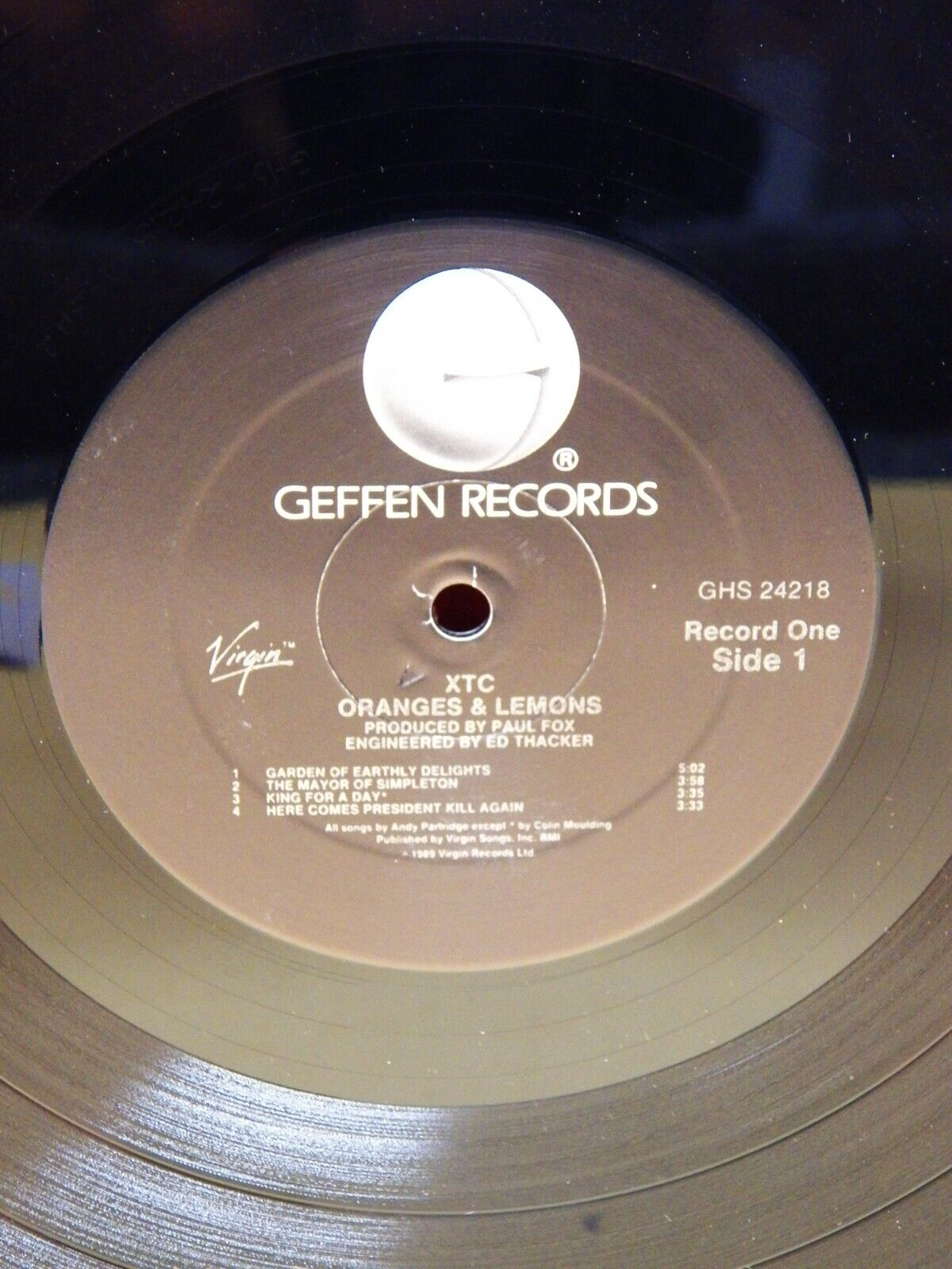 12" 2xLP VG++/EX XTC Oranges & Lemons 1989 Geffen Records Promo Stereo GHS 24218 12" 2xLP VG++/EX XTC Oranges & Lemons 1989 Geffen Records Promo Stereo GHS 24218