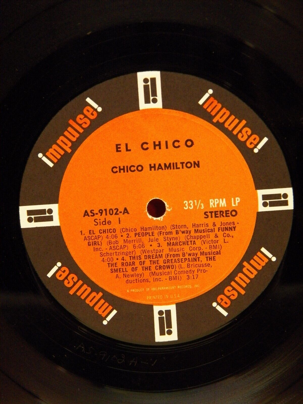 12" LP NM Chico Hamilton El Chico 1965 Impulse! Stereo Promo AS-9102 12" LP NM Chico Hamilton El Chico 1965 Impulse! Stereo Promo AS-9102