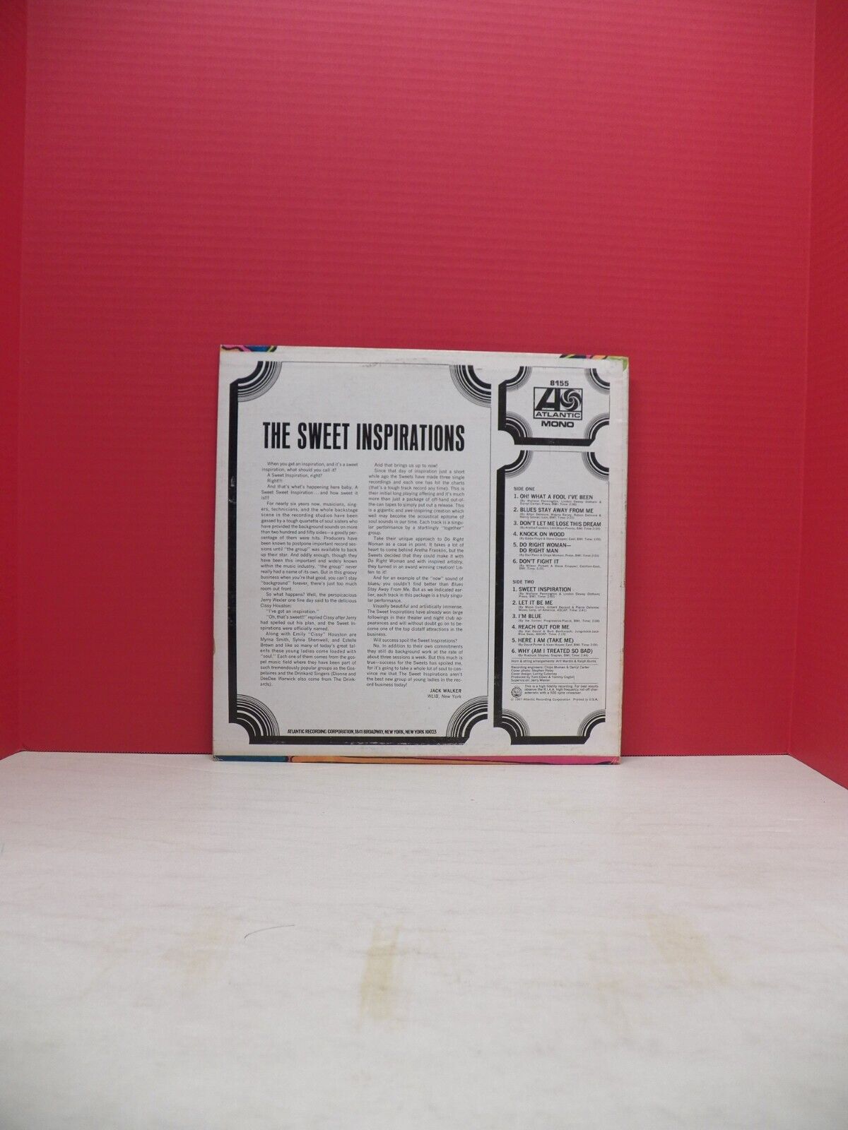 12" LP EX The Sweet Inspirations The Sweet Inspirations 1967 Atlantic Mono Promo 12" LP EX The Sweet Inspirations The Sweet Inspirations 1967 Atlantic Mono Promo