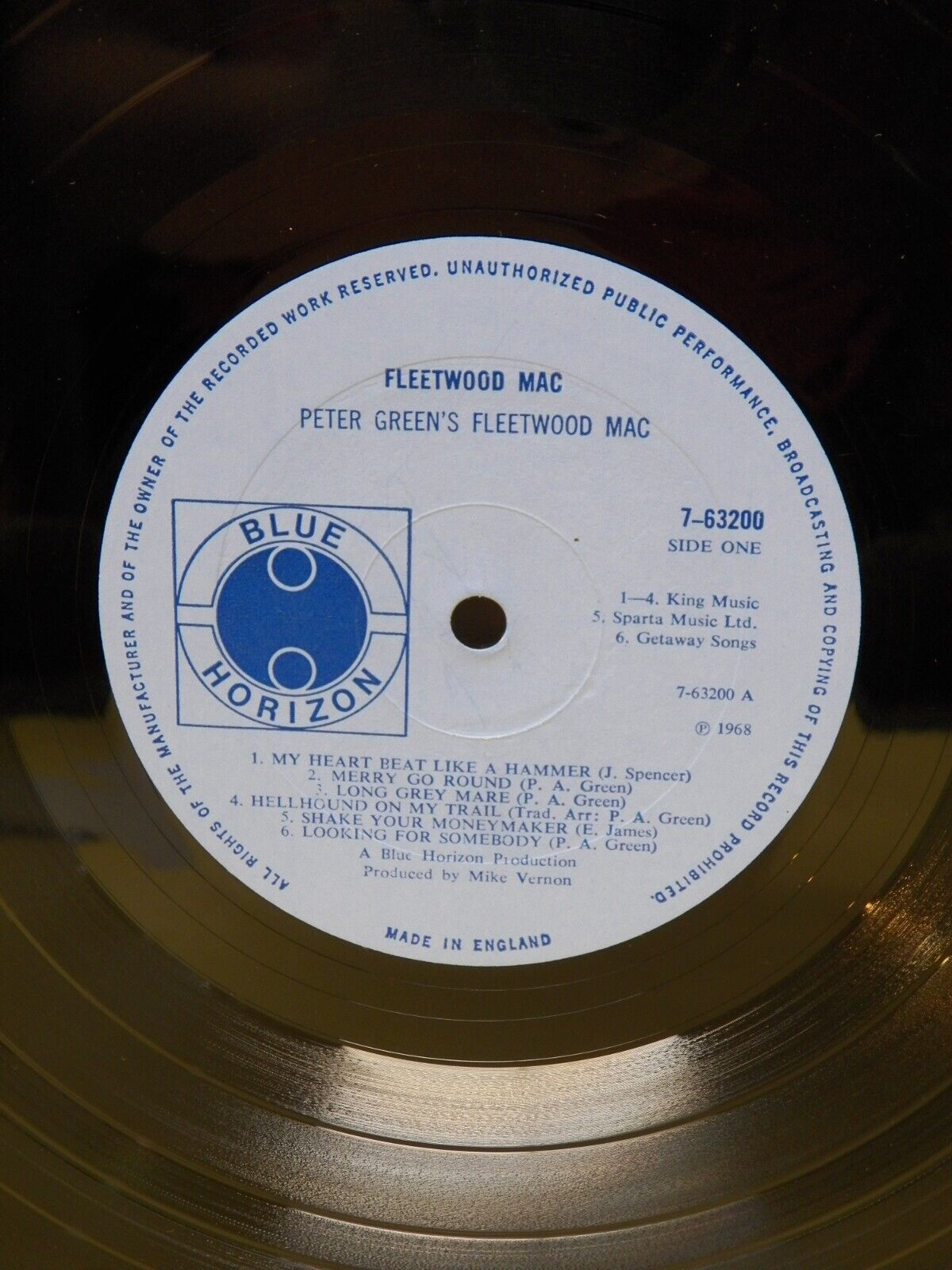 12" LP EX Peter Green's Fleetwood Mac 1968 Blue Horizon Mono UK Import 12" LP EX Peter Green's Fleetwood Mac 1968 Blue Horizon Mono UK Import