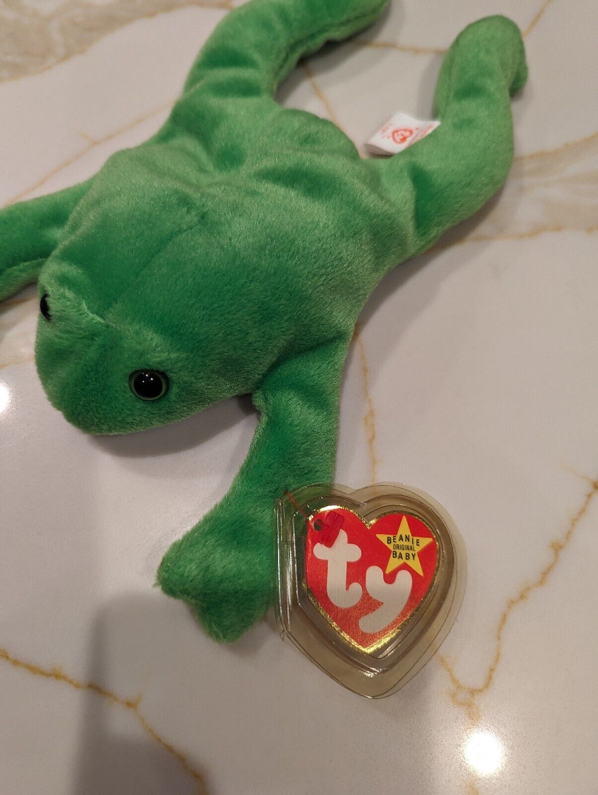 Rare Retired Ty Beanie Baby Legs the Frog Style 4020 1993 PVC Pellets w. Errors Rare Retired Ty Beanie Baby Legs the Frog Style 4020 1993 PVC Pellets w. Errors