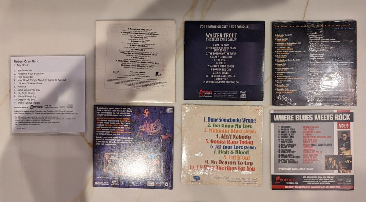 7 Rare Promo Blues CDs Stevie Ray Vaughan Walter Trout Rory Gallagher Robert Cray 7 Rare Promo Blues CDs Stevie Ray Vaughan Walter Trout Rory Gallagher Robert Cray
