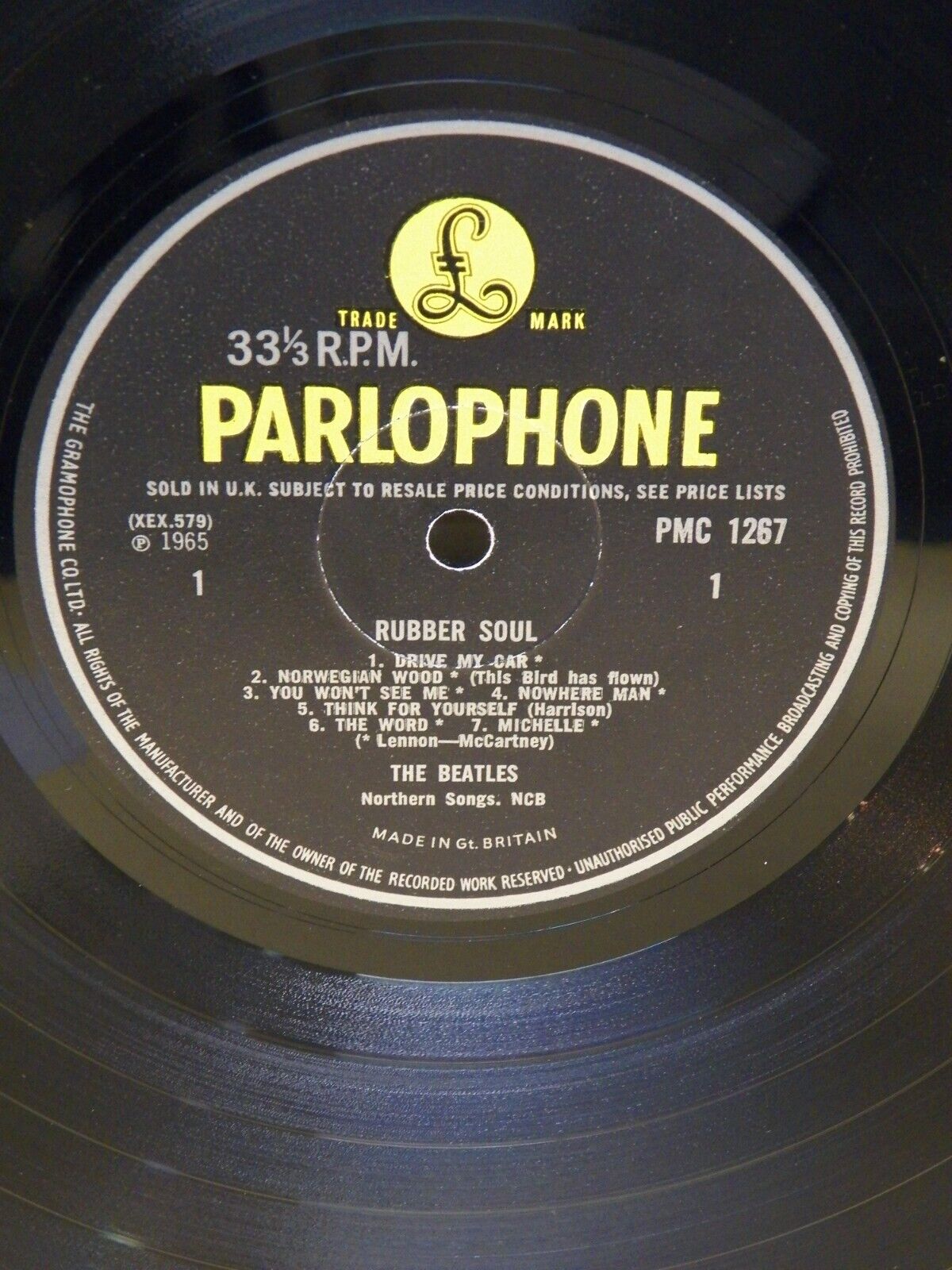 12" LP VG+ The Beatles Rubber Soul 1965 Parlophone UK Import Mono San Serif Font 12" LP VG+ The Beatles Rubber Soul 1965 Parlophone UK Import Mono San Serif Font