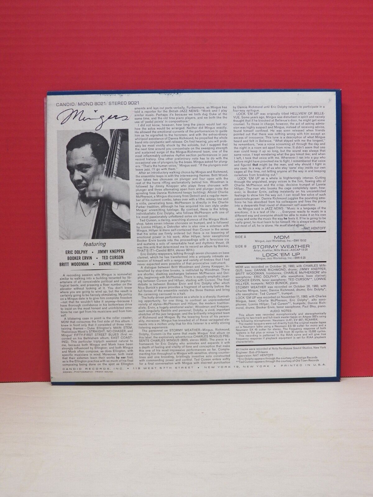 12" LP VG++/EX Charles Mingus Mingus 1961 Candid Mono CJM 8021 12" LP VG++/EX Charles Mingus Mingus 1961 Candid Mono CJM 8021