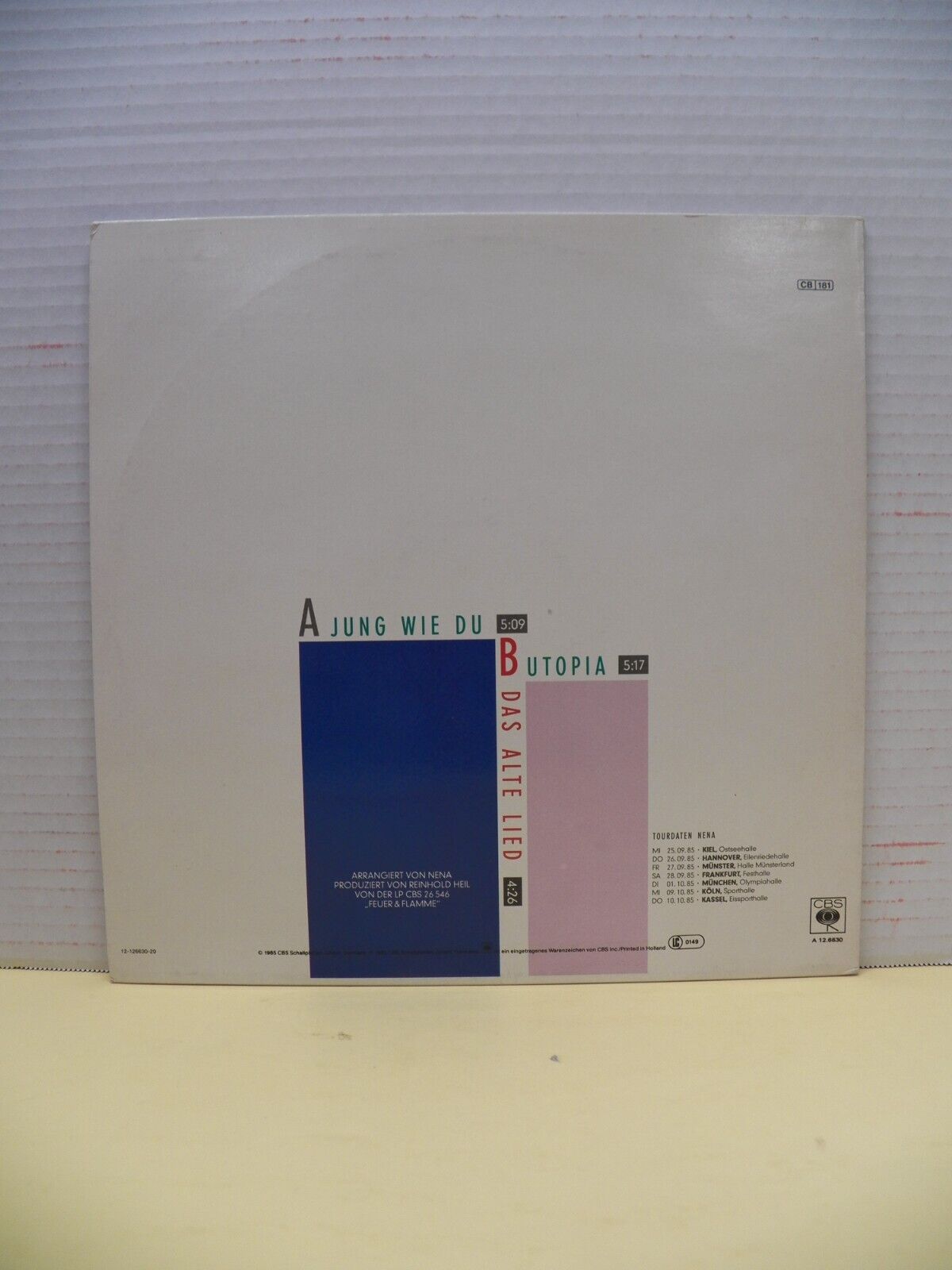 12" Maxi-Single VG++/EX Nena Jung Wie Du 1985 CBS Germany Import A 12.6630 12" Maxi-Single VG++/EX Nena Jung Wie Du 1985 CBS Germany Import A 12.6630