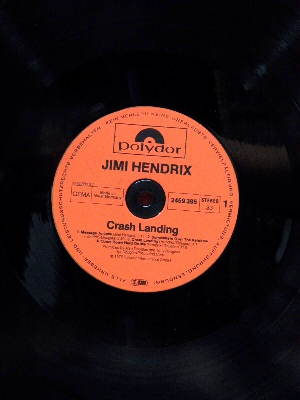 12" LP NM Jimi Hendrix Crash Landing 1980 Polydor Germany Import Reissue 12" LP NM Jimi Hendrix Crash Landing 1980 Polydor Germany Import Reissue