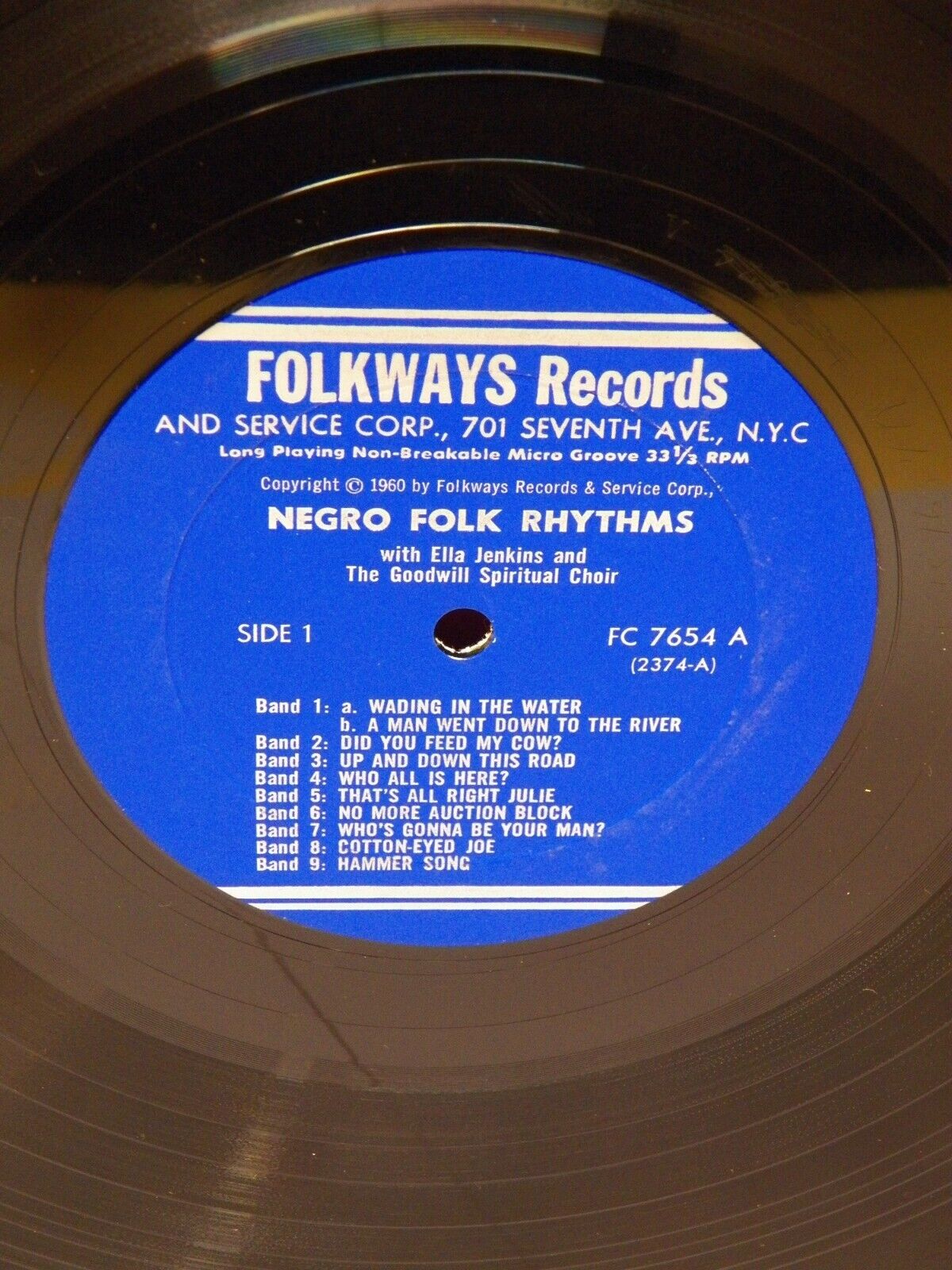 12" LP EX Ella Jenkins American Negro Folk And Work Song Rhythms 1960 Folkways 12" LP EX Ella Jenkins American Negro Folk And Work Song Rhythms 1960 Folkways