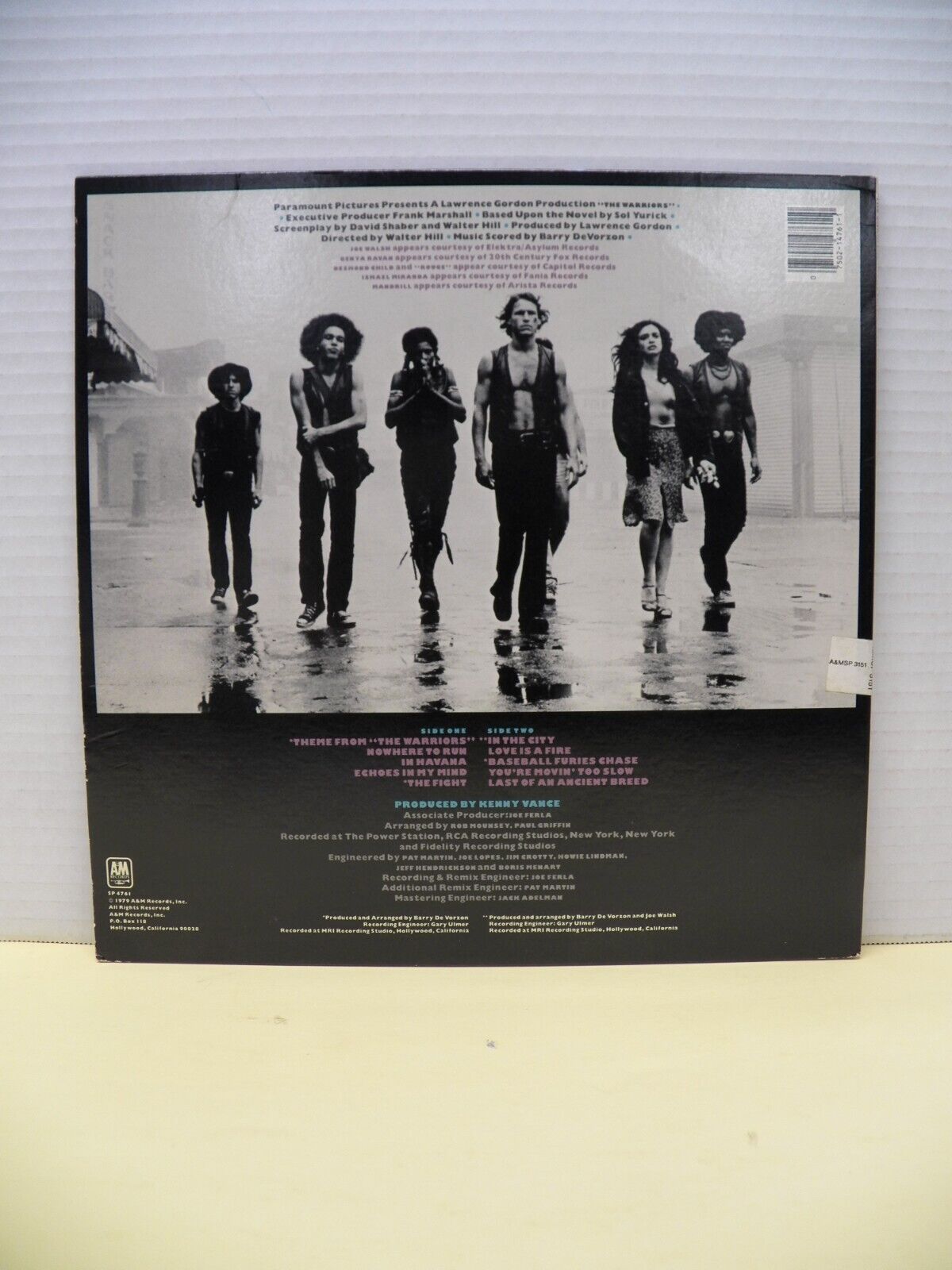 12" LP EX The Warriors (Original Motion Picture Soundtrack) 1981 A&M Reissue 12" LP EX The Warriors (Original Motion Picture Soundtrack) 1981 A&M Reissue