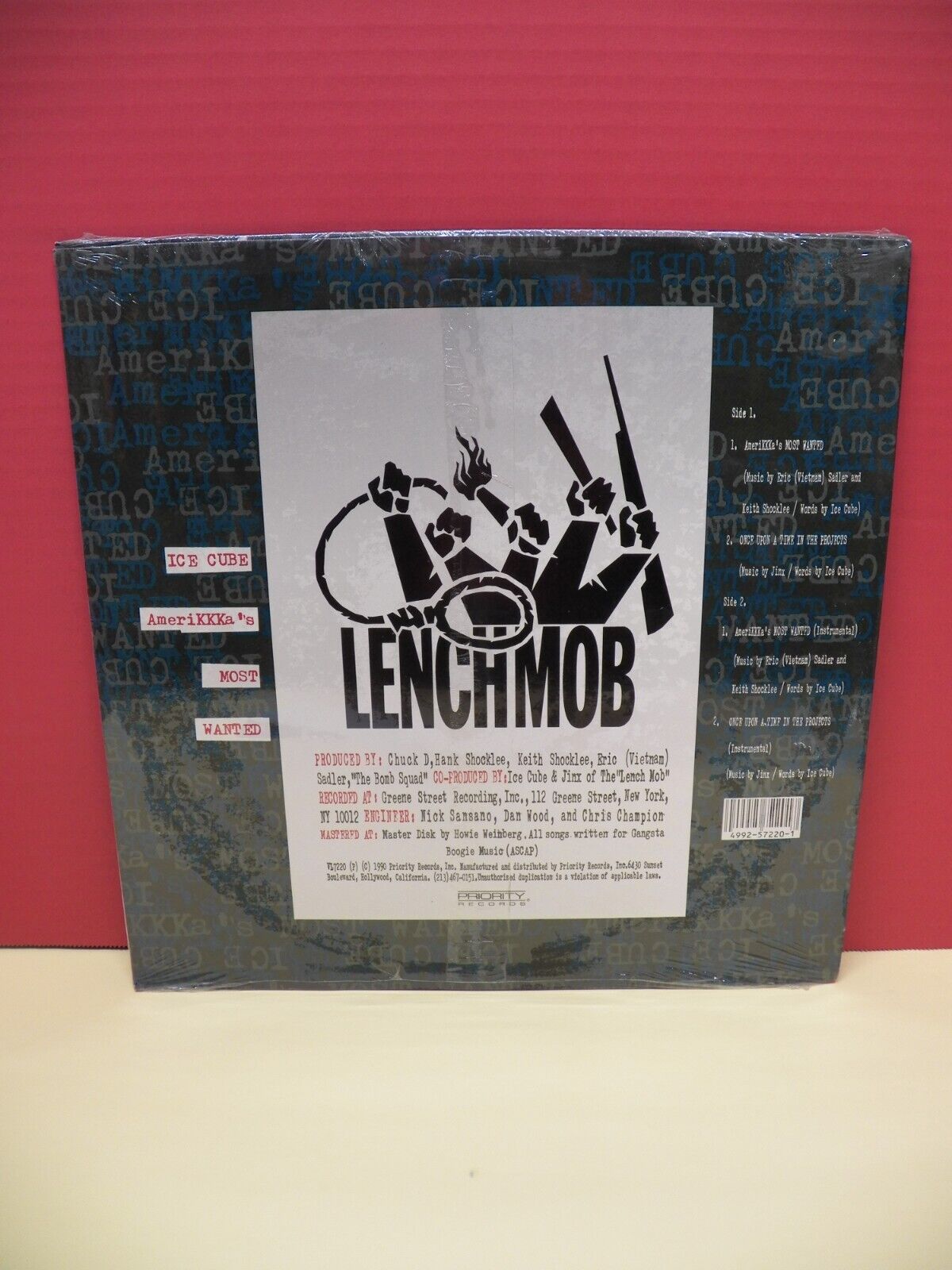 Sealed 12" Single Ice Cube AmeriKKKa's Most Wanted 1990 Priority Records VL 7220 Sealed 12" Single Ice Cube AmeriKKKa's Most Wanted 1990 Priority Records VL 7220