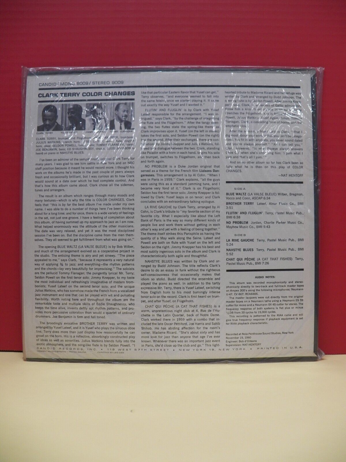 Sealed 12" LP Clark Terry Color Changes 1961 Candid Mono CJM 8009 Sealed 12" LP Clark Terry Color Changes 1961 Candid Mono CJM 8009