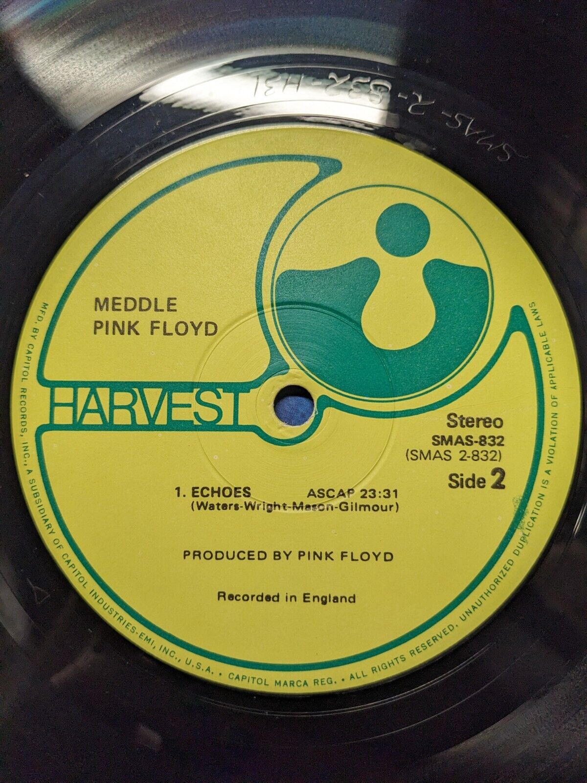 12" LP VG++/EX Pink Floyd Meddle 1975 Harvest Reissue SMAS-832 12" LP VG++/EX Pink Floyd Meddle 1975 Harvest Reissue SMAS-832