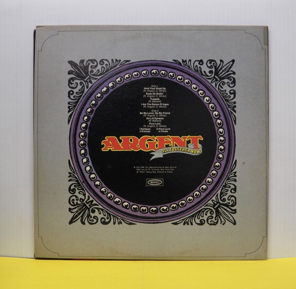 12" LP VG++ Argent All Together Now 1973 Epic Reissue E 31556 12" LP VG++ Argent All Together Now 1973 Epic Reissue E 31556