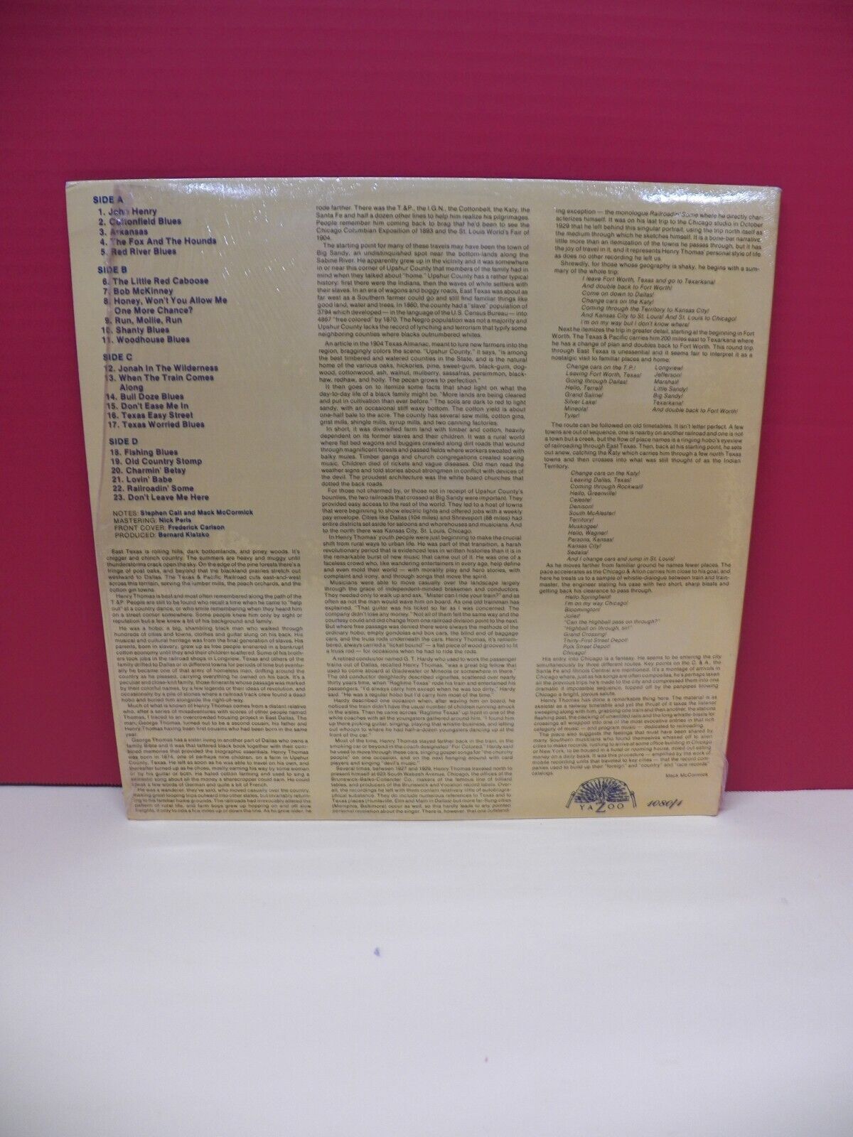 12" 2xLP EX Henry Thomas Texas Worried Blues 1989 Yazoo 1080/1 12" 2xLP EX Henry Thomas Texas Worried Blues 1989 Yazoo 1080/1