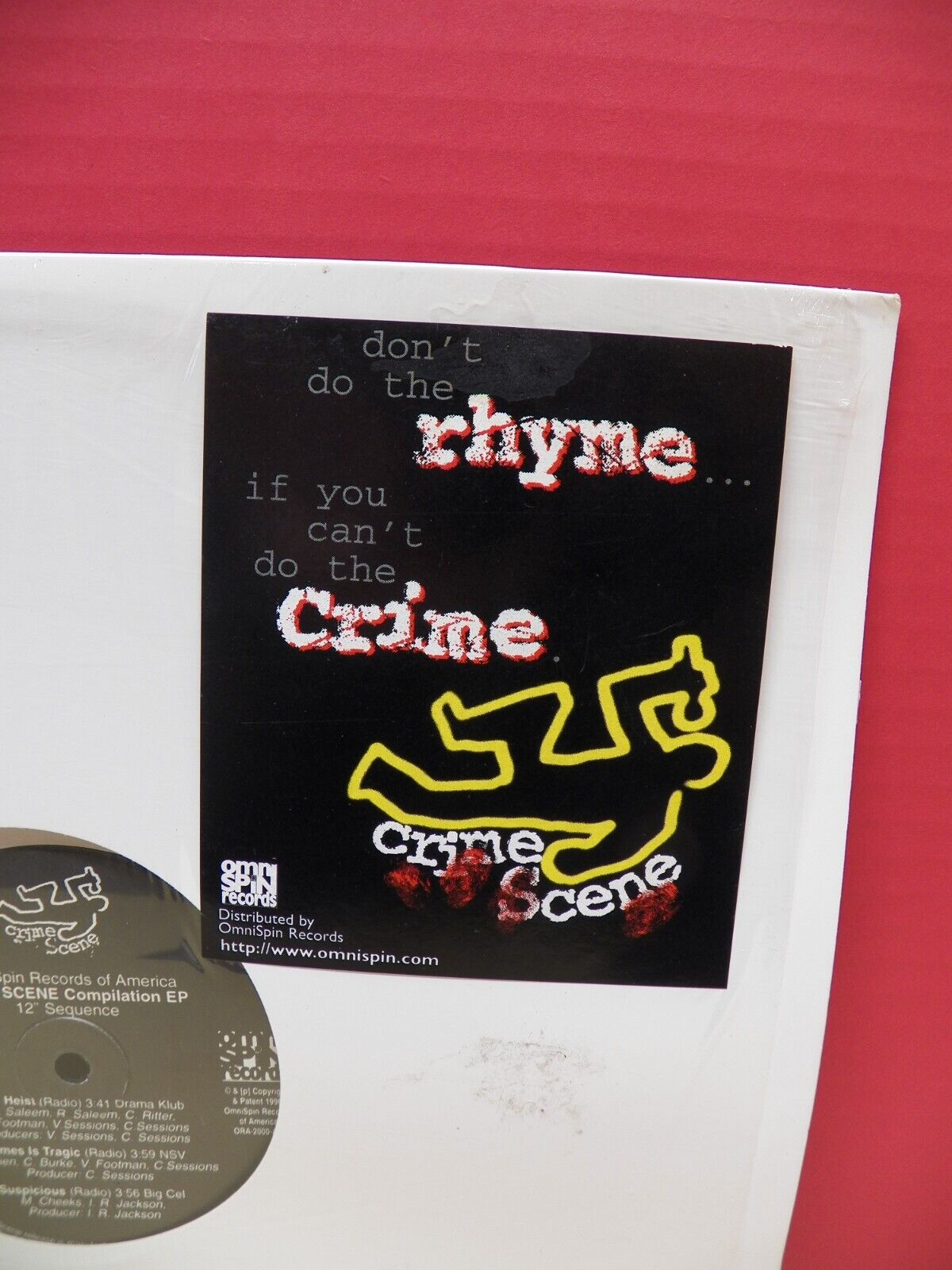 12" EP VG++/EX Crime Scene Compilation EP 1996 OmniSpin Records ORA-2000 12" EP VG++/EX Crime Scene Compilation EP 1996 OmniSpin Records ORA-2000