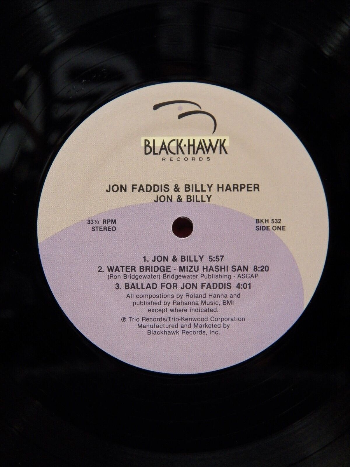 12" LP M- Jon Faddis & Billy Harper Jon & Billy Blackhawk Promo BKH 532-1D 12" LP M- Jon Faddis & Billy Harper Jon & Billy Blackhawk Promo BKH 532-1D