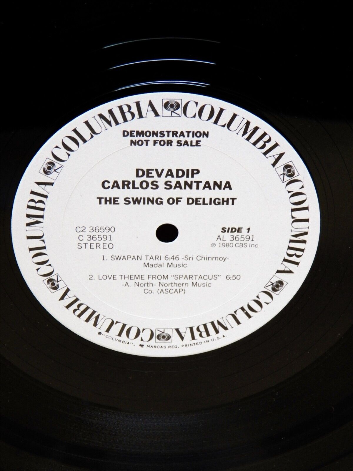 12" 2xLP EX Devadip Carlos Santana The Swing Of Delight 1980 Columbia Promo 12" 2xLP EX Devadip Carlos Santana The Swing Of Delight 1980 Columbia Promo