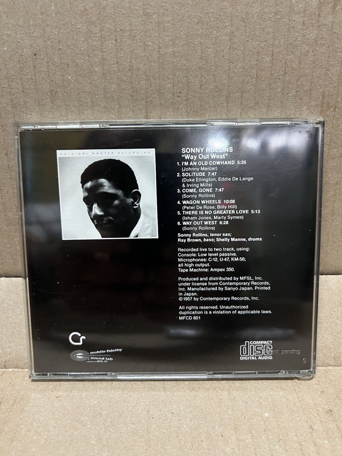 NM CD Sonny Rollins Way Out West 1984 Mobile Fidelity Sound Lab Remastered NM CD Sonny Rollins Way Out West 1984 Mobile Fidelity Sound Lab Remastered
