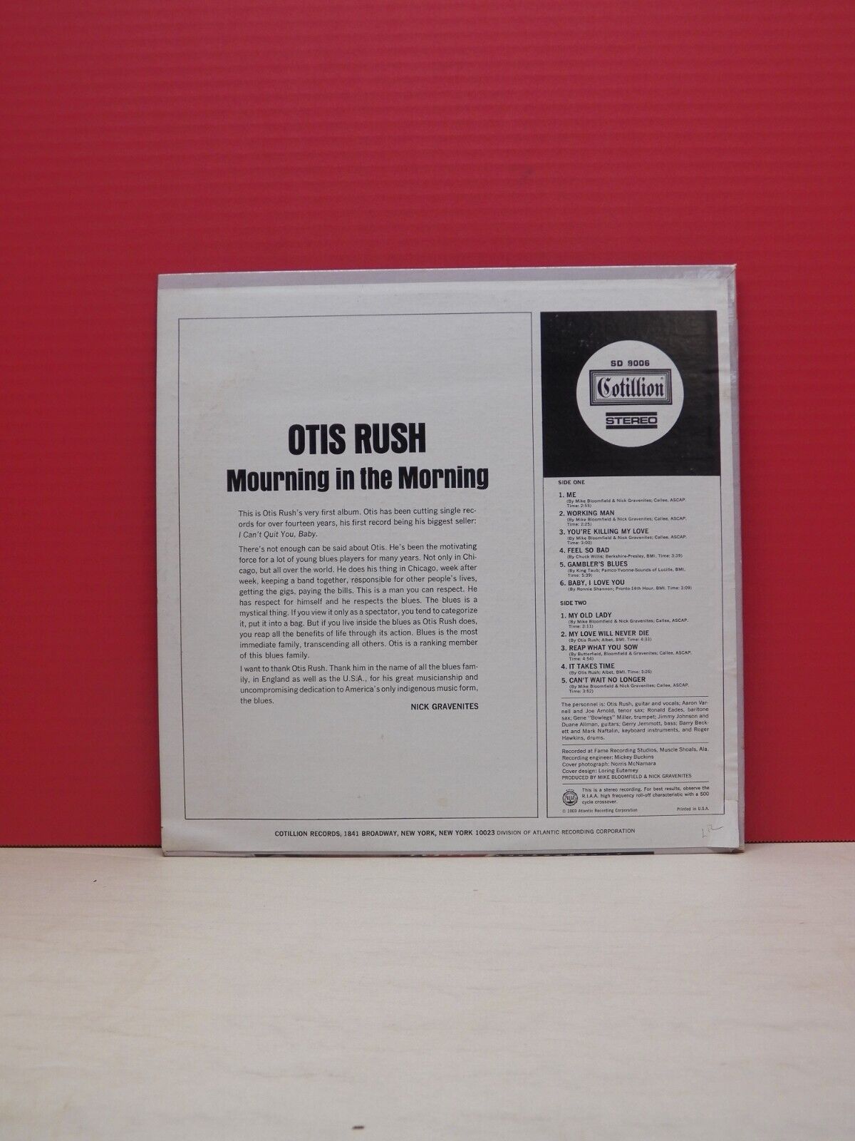 12" LP EX Otis Rush Mourning In The Morning 1969 Cotillion Stereo SD 9006 12" LP EX Otis Rush Mourning In The Morning 1969 Cotillion Stereo SD 9006