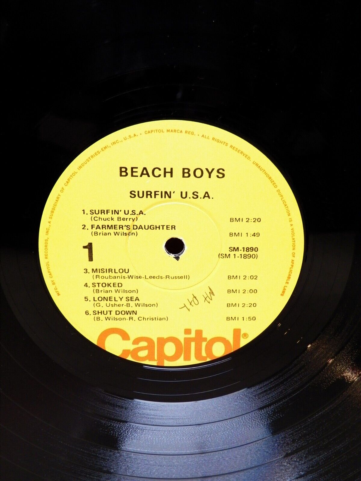 12" LP EX The Beach Boys Surfin' U.S.A. 1976 Capitol Reissue SM-1890 12" LP EX The Beach Boys Surfin' U.S.A. 1976 Capitol Reissue SM-1890