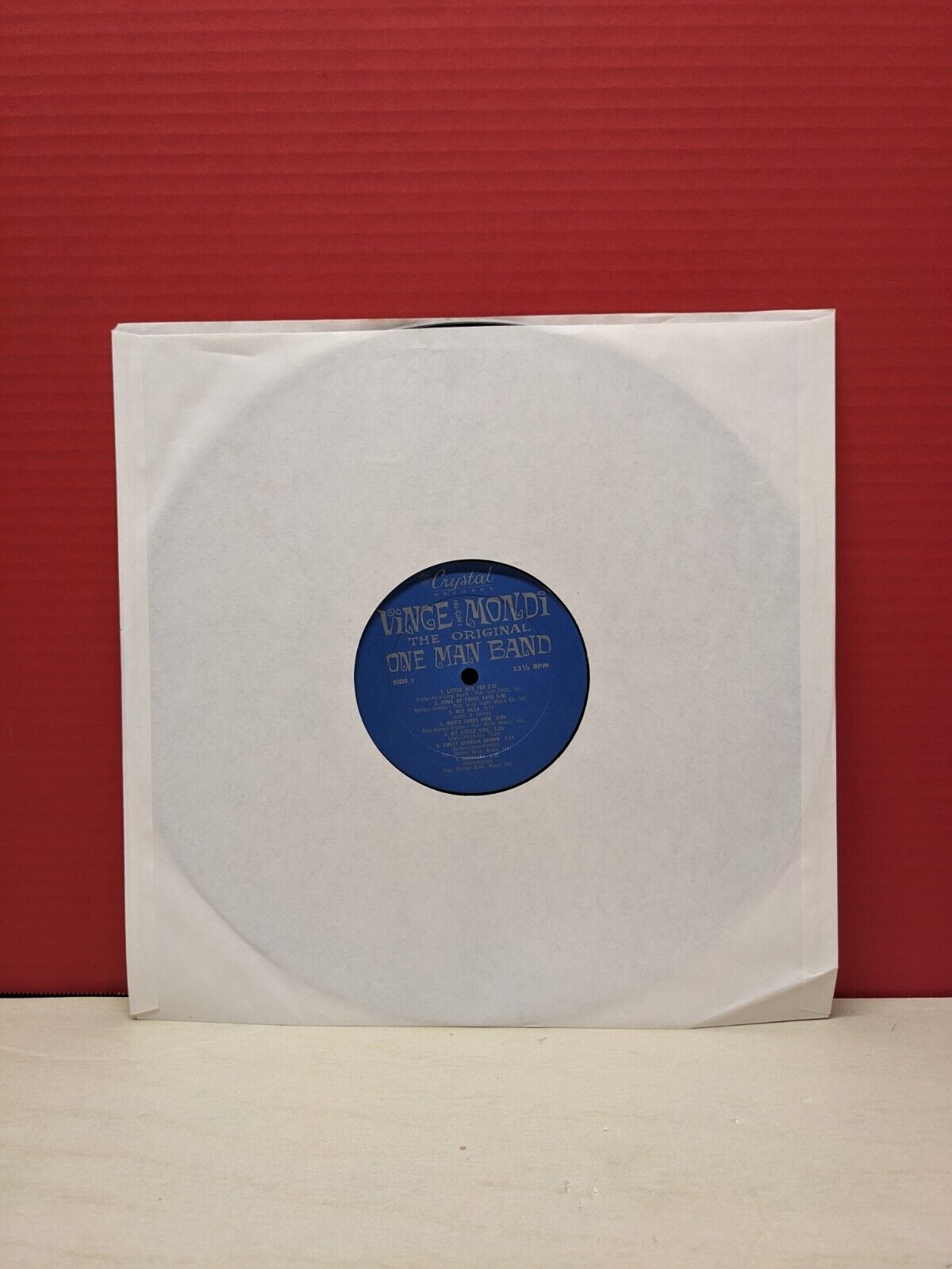 12" LP VG++/EX Vince "Blue" Mondi The Original One Man Band Crystal Records 12" LP VG++/EX Vince "Blue" Mondi The Original One Man Band Crystal Records