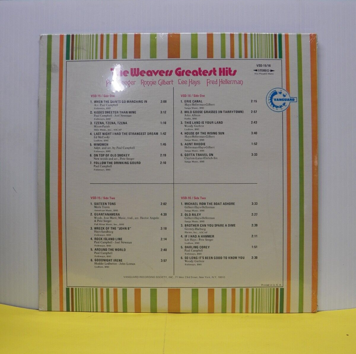 Sealed 12" 2xLP The Weavers Greatest Hits 1971 Vanguard VSD-15/16 Sealed 12" 2xLP The Weavers Greatest Hits 1971 Vanguard VSD-15/16