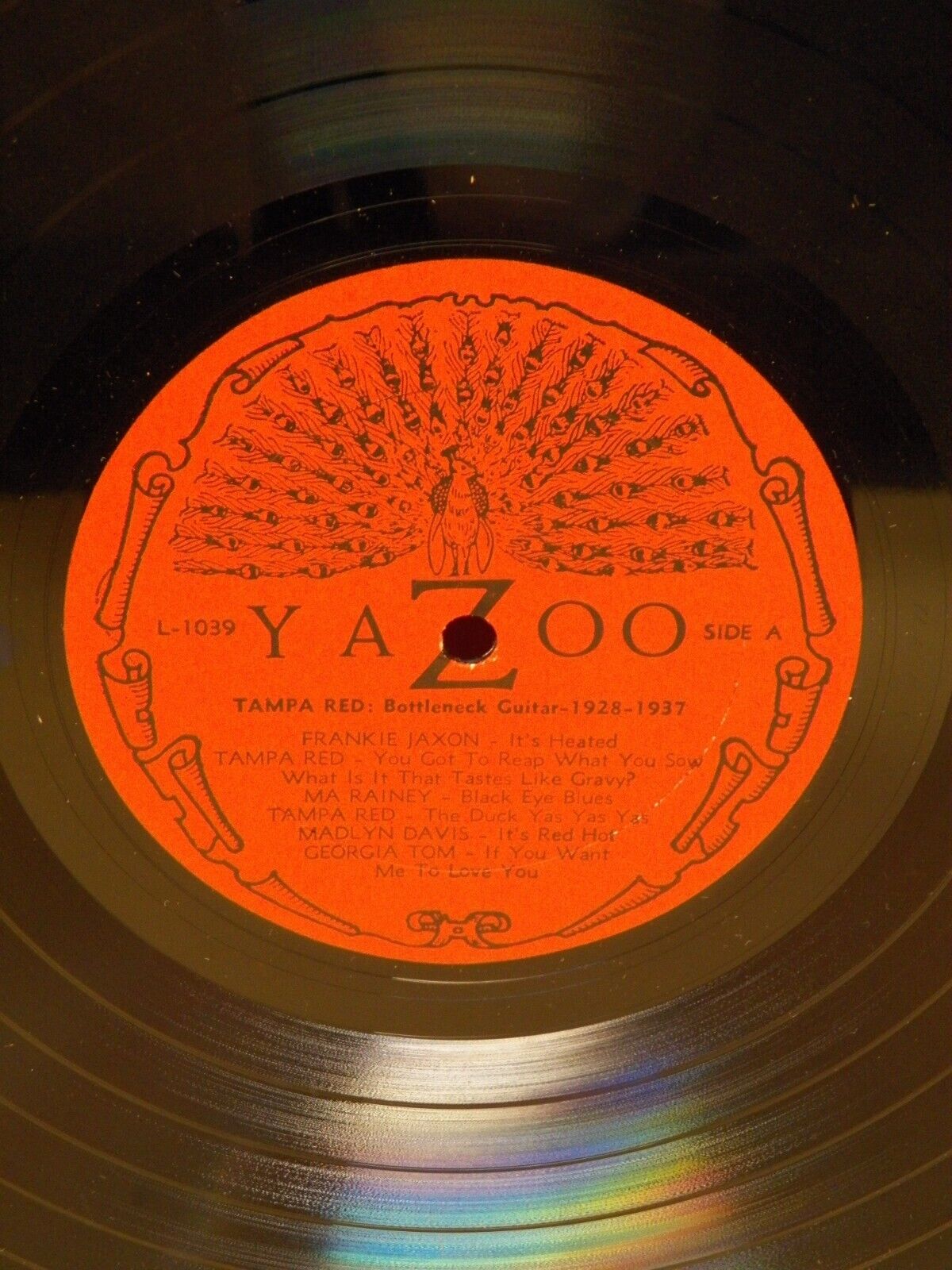 12" LP VG++/EX Tampa Red Bottleneck Guitar (1928-1937) 1973 Yazoo Stereo L-1039 12" LP VG++/EX Tampa Red Bottleneck Guitar (1928-1937) 1973 Yazoo Stereo L-1039